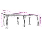 vidaXL Tonnelle avec parois en filet crème 6x3 m acier