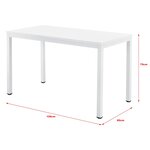 Bureau réglable d'ordinateur poste de travail table 120cm blanc 03_0001158