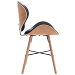 vidaXL Chaises à manger lot de 2 noir similicuir et bois courbé