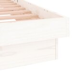 vidaXL Cadre de lit à LED blanc 180x200 cm Super King bois massif