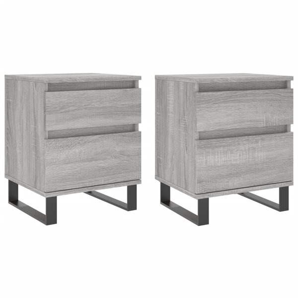 vidaXL Tables de chevet 2 Pièces sonoma gris 40x35x50 cm bois ingénierie
