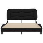 vidaXL Cadre de lit avec LED sans matelas noir 140x200 cm tissu