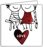 Carte Je t'aime Saint Valentin 14 février Amour I Love you + Enveloppe 15x15cm