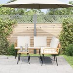 Ensemble de canapés de jardin 2 pièces avec coussins en poly rattan naturel