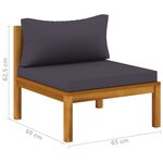 Salon de jardin meuble d'extérieur ensemble de mobilier 5 pièces avec coussin bois d'acacia solide 02_0016290
