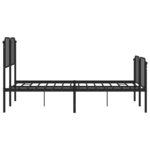vidaXL Cadre de lit métal sans matelas avec pied de lit noir 140x190cm