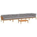 vidaXL Salon palette de jardin avec coussins 5Pièces bois d'acacia massif