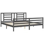 vidaXL Cadre de lit sans matelas gris 200x200 cm bois massif