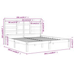 vidaXL Cadre de lit sans matelas marron miel bois massif 200x200 cm