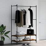 vidaXL Porte-vêtements avec étagères chêne fumé bois d'ingénierie