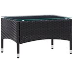 vidaXL Salon de jardin 4 Pièces avec coussins Résine tressée Noir