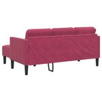 vidaXL Canapé 3 places avec méridienne L-shaped vin rouge 160 cm en velours