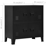 vidaXL Coffre de rangement industriel Noir 75x40x80 cm Acier