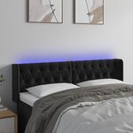vidaXL Tête de lit à LED Noir 163x16x78/88 cm Velours