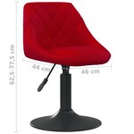 Vidaxl tabouret de bar rouge bordeaux velours