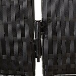 vidaXL Cloison de séparation 4 panneaux noir résine tressée