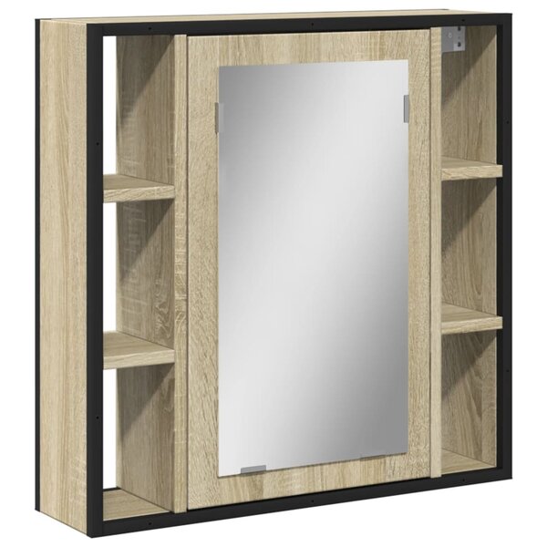 vidaXL Armoire à miroir de salle de bain chêne sonoma bois ingénierie