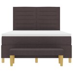 vidaXL Lit avec sommier et banc Marron foncé 140x190 cm Tissu