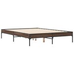 vidaXL Cadre de lit chêne marron 120x190 cm bois d'ingénierie et métal