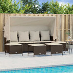 vidaXL Salon de jardin avec coussins 5 Pièces marron résine tressée