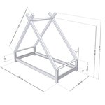 Lit tipi enfant TAHUKA 90 x 190 vert pétrole