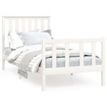 vidaXL Cadre de lit sans matelas blanc 100x200 cm bois de pin massif