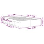 vidaXL Cadre de lit sans matelas chêne sonoma 140x190 cm