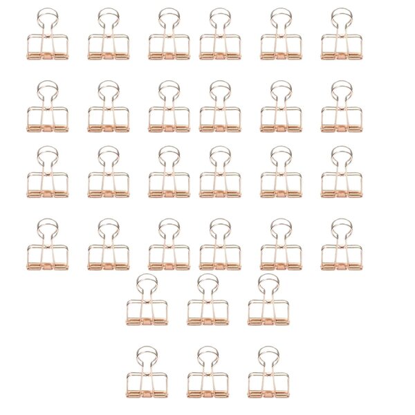 30 pinces double-clip cuivrées