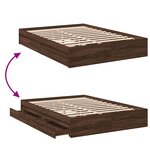 vidaXL Cadre de lit avec tiroirs sans matelas chêne marron 120x190 cm