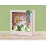 Kit bois  cadre mot.3D Paresseux FSC100  nature  24x24x6 5cm  11 parties  boîte 1kit