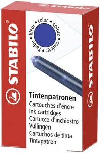 Boîtes de 6 cartouches à encre bleue x 24 stabilo
