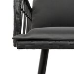 vidaXL Ensemble de Canapé de Jardin de 2 Pièces avec Coussins Noir Poly Rotin