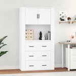 vidaXL Buffet haut Blanc Bois d'ingénierie