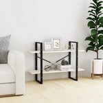 vidaXL Bibliothèque à 2 niveaux Blanc 100x30x70 cm Bois de pin massif