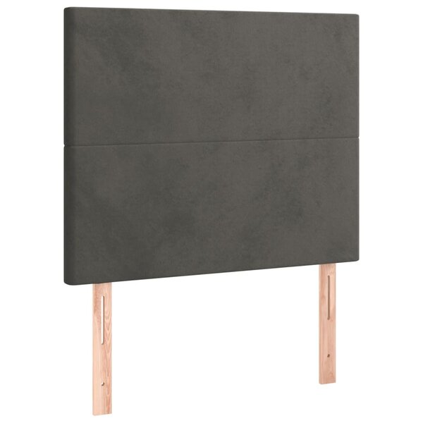 vidaXL Têtes de lit 2 Pièces Gris foncé 100x5x78/88 cm Velours
