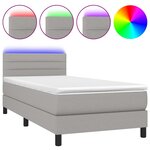 vidaXL Sommier à lattes de lit avec matelas et LED Gris clair 80x200cm
