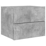 vidaXL Tables de chevet murales avec lumières LED 2 Pièces gris béton