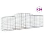 vidaXL Paniers à gabions arqués 20 Pièces 300x50x80/100 cm fer galvanisé