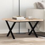 vidaXL Table basse cadre en X 60x60x40 5cm bois de pin massif et fonte