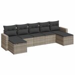 vidaXL Salon de jardin avec coussins 7 Pièces gris clair résine tressée