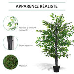 Arbre artificiel plante artificiel banyan hauteur 1 45 m tronc branches liane lichen feuilles grand réalisme pot inclus