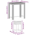 vidaXL Ensemble de bar de jardin 5 Pièces avec coussins gris poly rotin