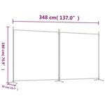 vidaXL Cloison de séparation 2 panneaux Noir 348x180 cm Tissu