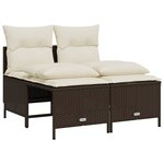 vidaXL Salon de jardin avec coussins 5 Pièces marron résine tressée