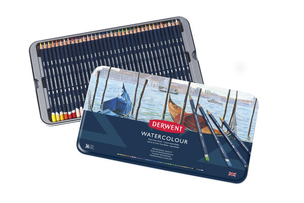 Crayon de couleur aquarellable Derwent WaterColour 36 pièces