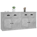 vidaXL Buffets 2 Pièces gris béton bois d'ingénierie