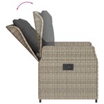 vidaXL Ensemble à manger de jardin et coussins 7 Pièces gris clair rotin