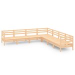 Salon de jardin meuble d'extérieur ensemble de mobilier 7 pièces bois de pin massif 02_0017393