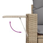 vidaXL Salon de jardin avec coussins 8 Pièces beige résine tressée