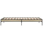 vidaXL Cadre de lit chêne sonoma 100x200 cm bois d'ingénierie et métal
